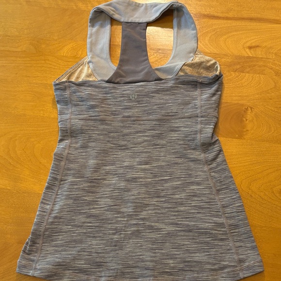 lululemon athletica Gray and Tan Racerback Tank Top - Picture 1 of 2